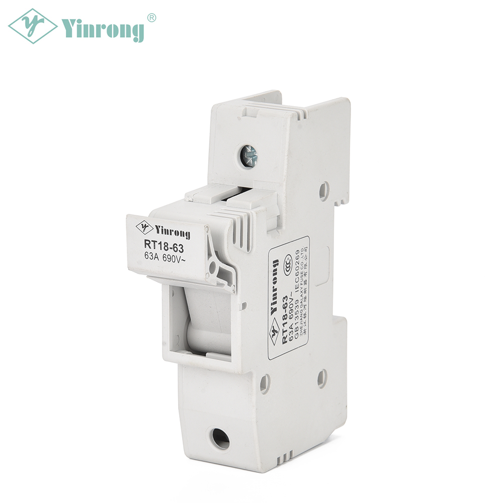 500VAC 63A 14×51mm DIN-skinne Sikringsholder